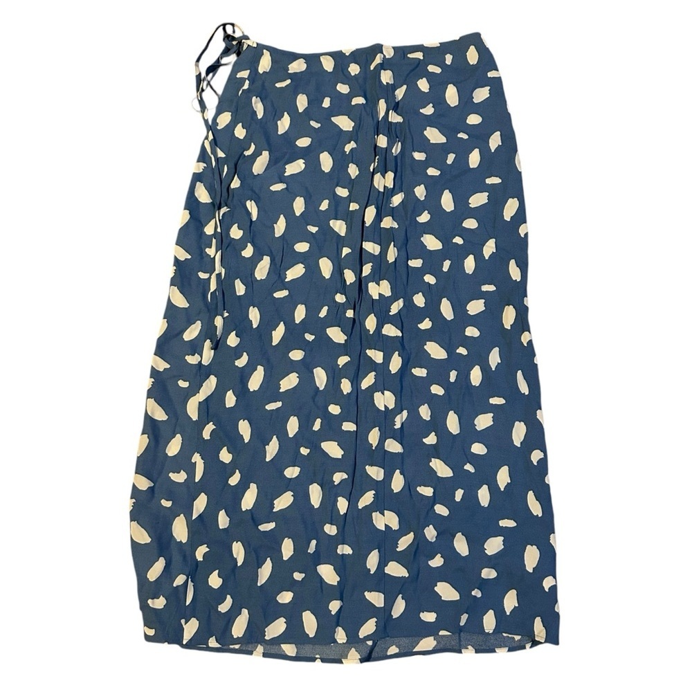 Reformation Blue and White Printed Wrap Midi Skirt - Picture 3 of 5